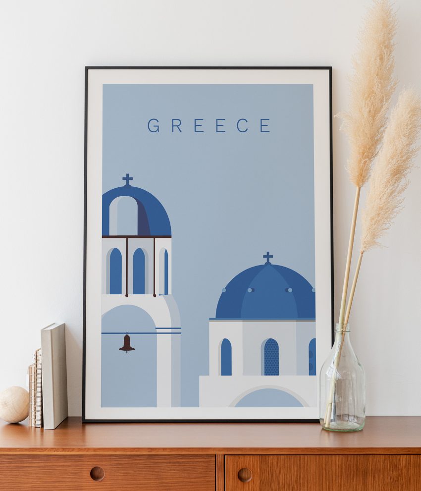 Zoom sur l’impression de l’affiche Cyclades