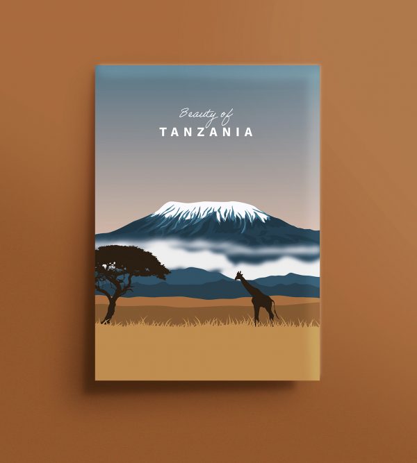 Affiche décorative Kilimandjaro bleue