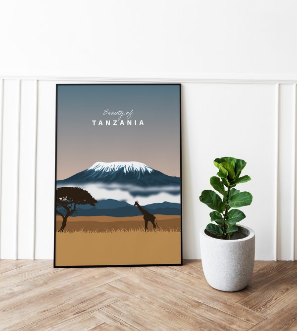 Illustration savane bleue Tanzanie