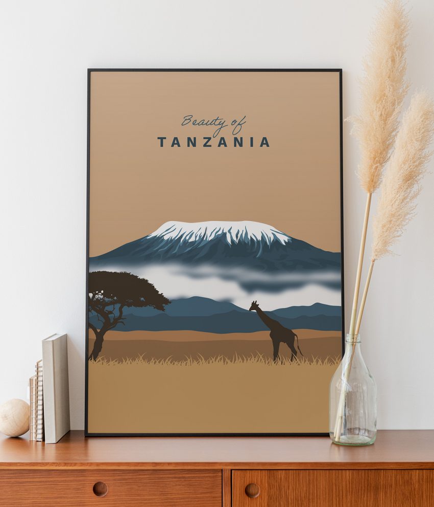 Zoom sur texture papier demi-mat affiche Afrique