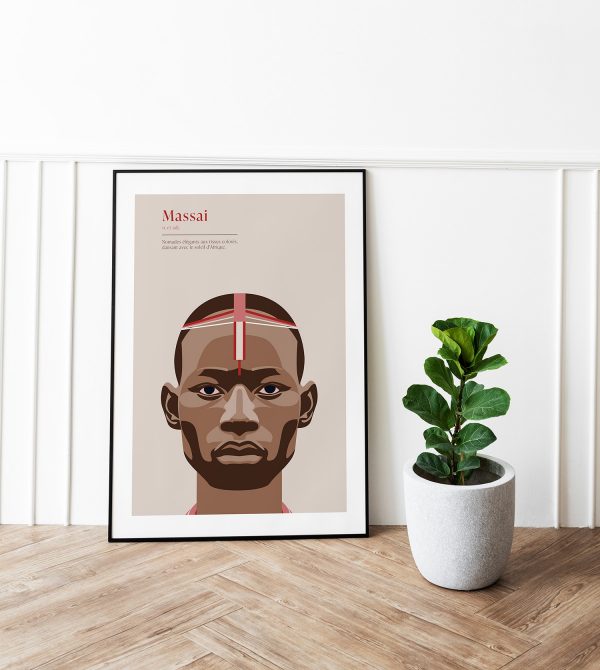 Illustration Massai design épuré