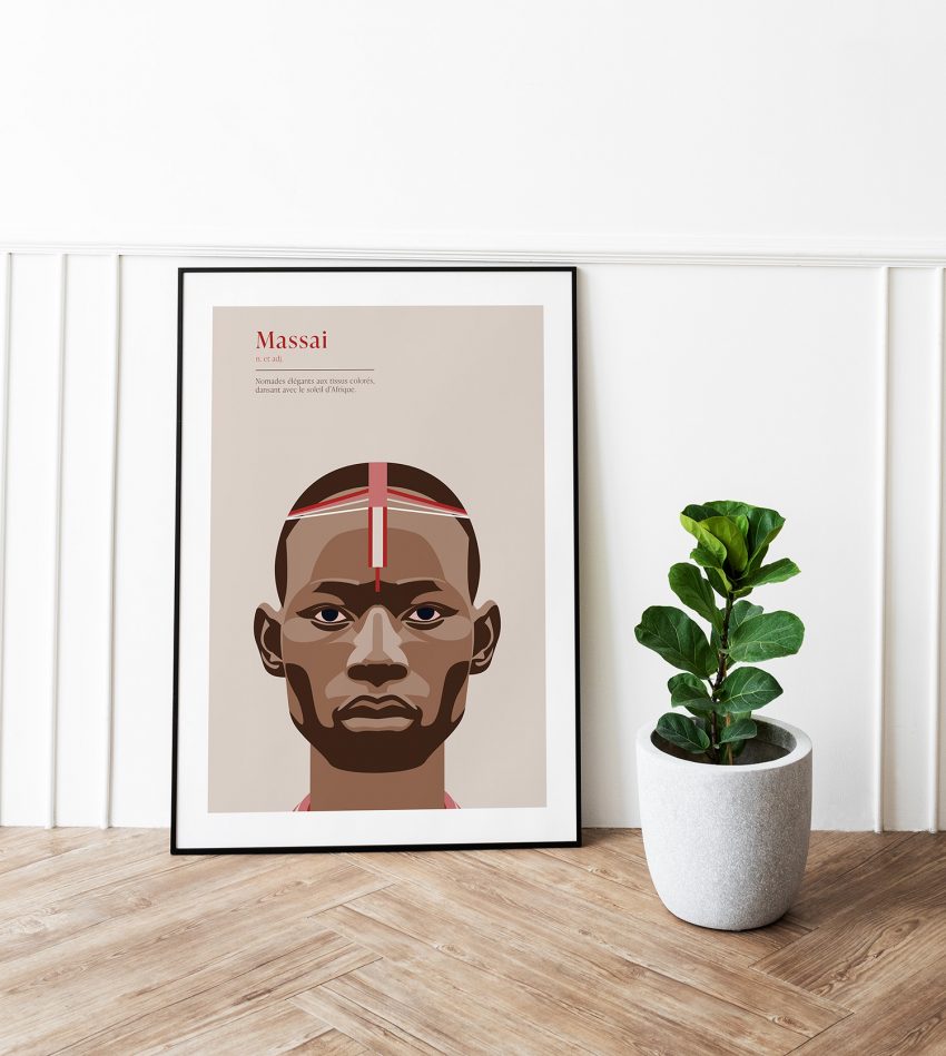 Illustration Massai design épuré