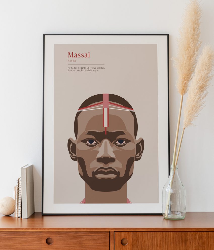 Affiche Massai encadrée décoration murale