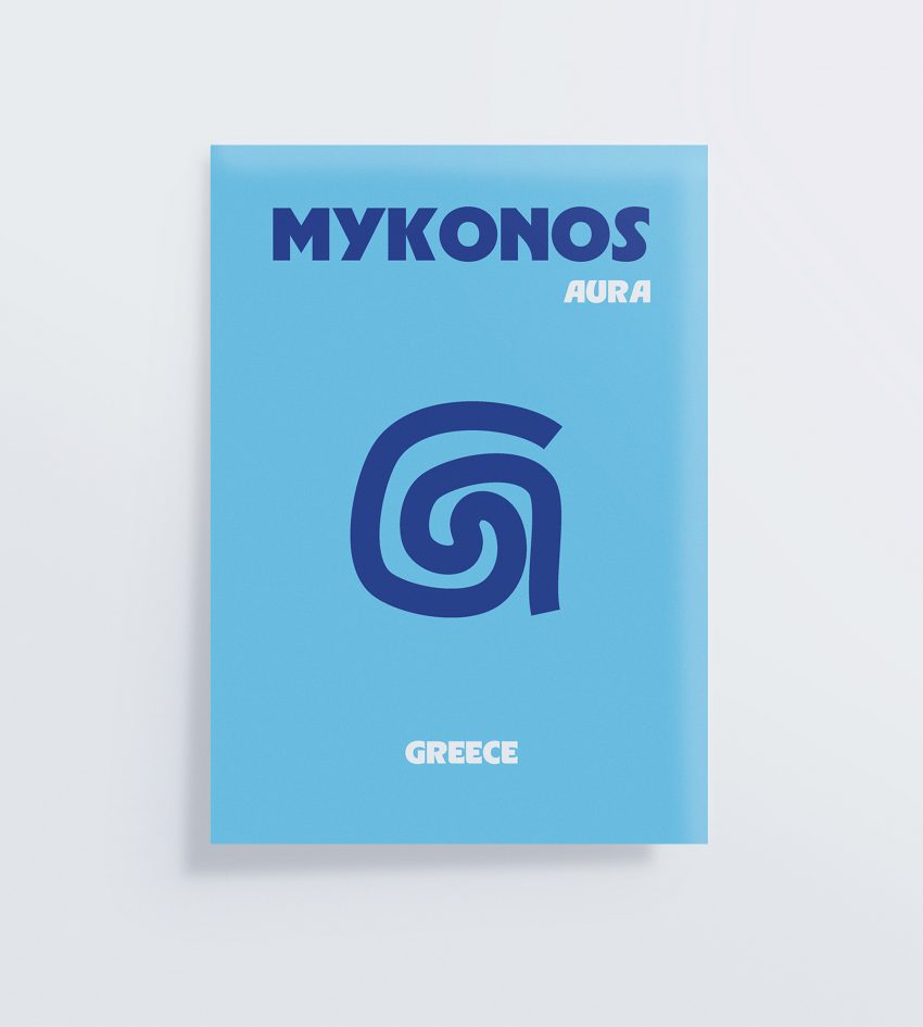 Affiche décorative Mykonos Aura avec symbole spirale
