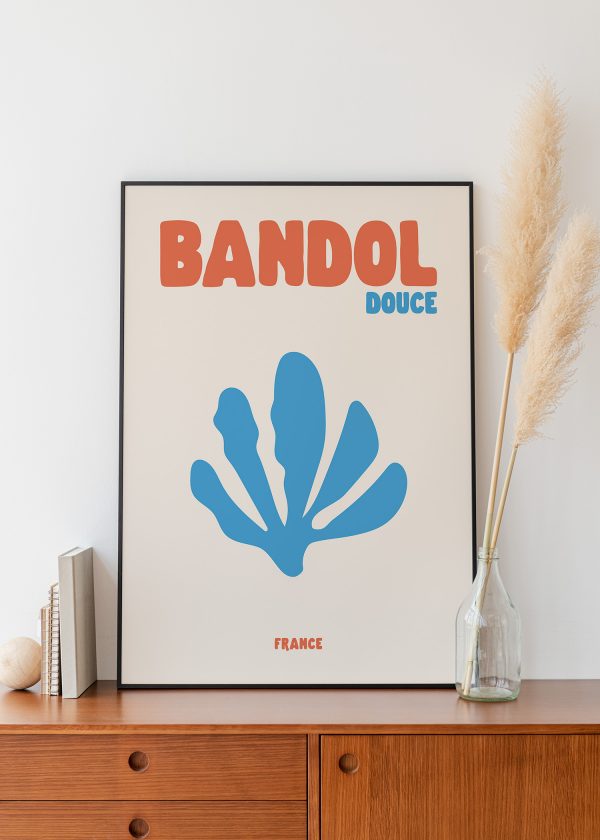 Affiche Bandol Douce fond blanc – Poster déco vintage Côte d’Azur