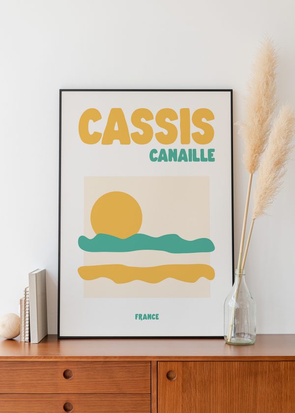 affiche Cassis Canaille fond clair – déco méditerranéenne minimaliste