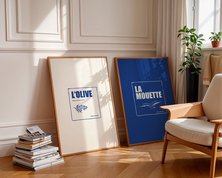 duo affiches déco Marseille La Mouette