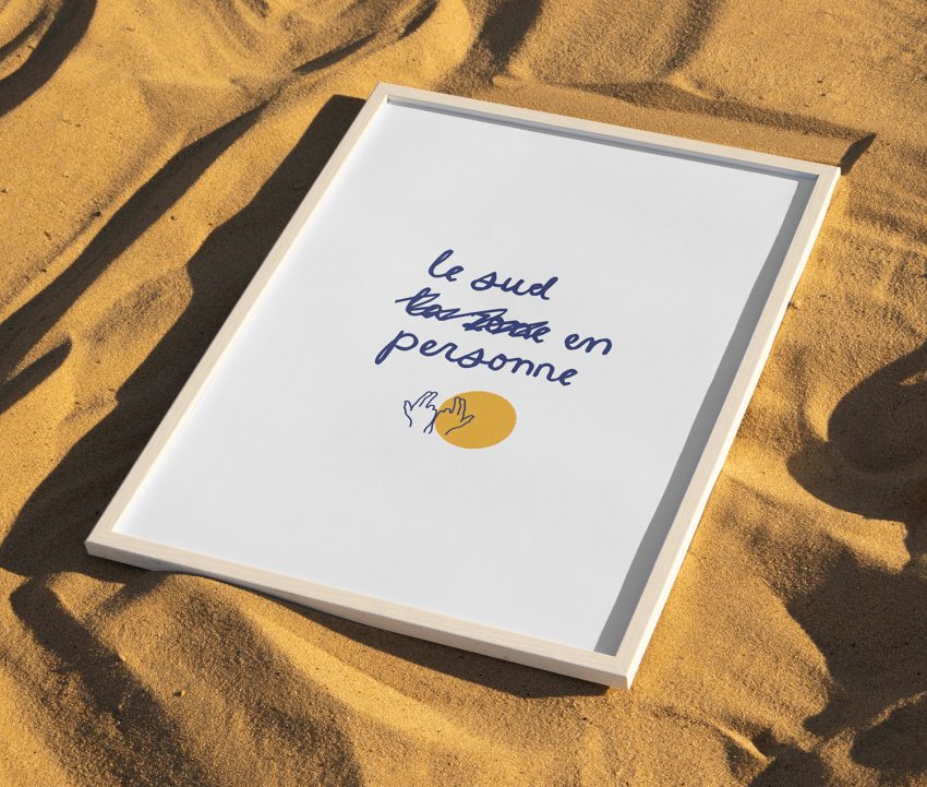 affiche décorative Marseille Le Sud en personne fond blanc