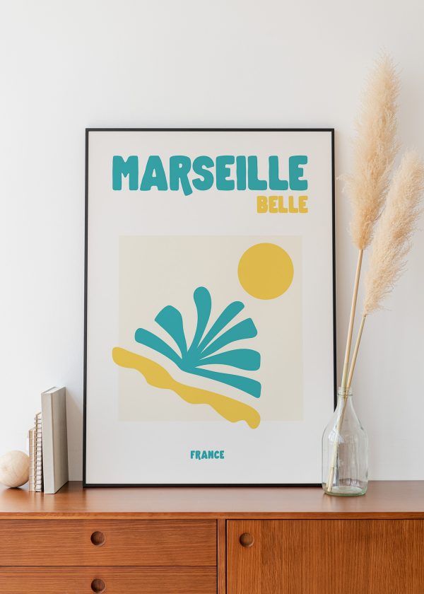 affiche déco Marseille Belle fond clair
