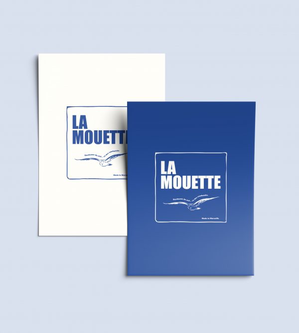 Affiche déco mouette – 2 variations fond blanc et fond bleu