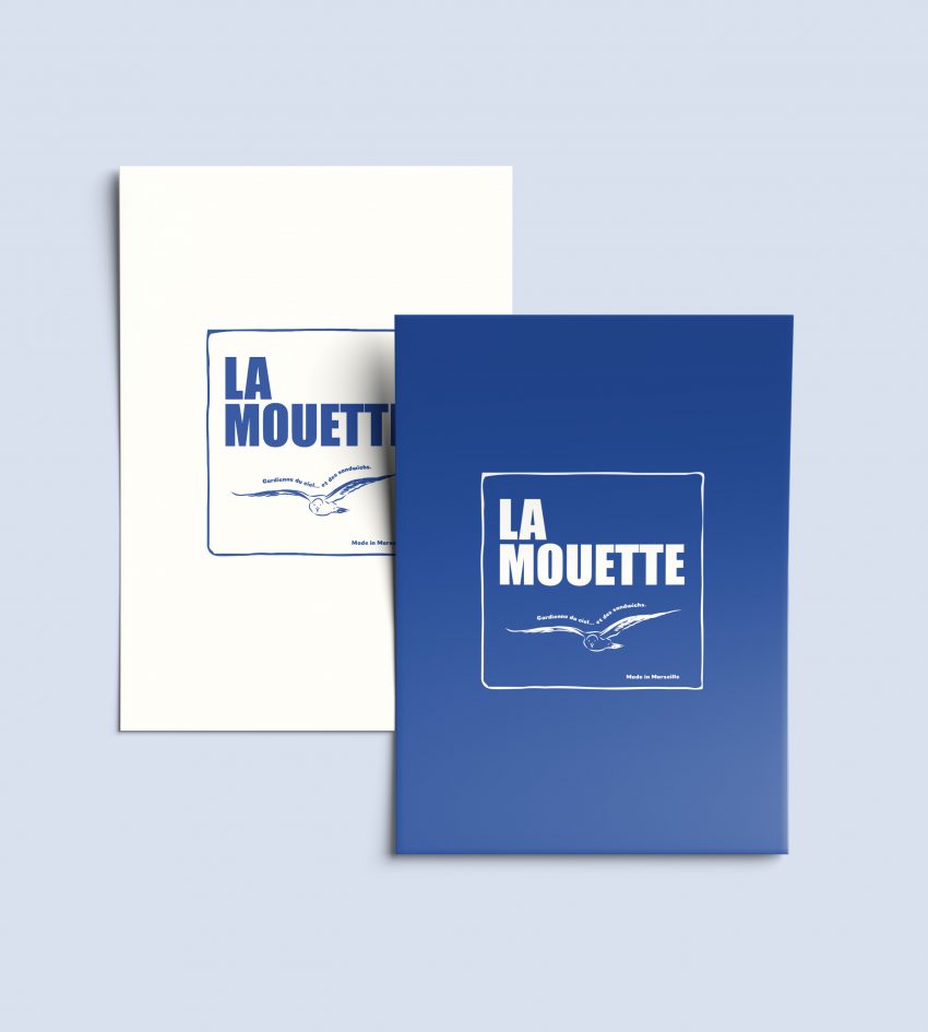 Affiche déco mouette – 2 variations fond blanc et fond bleu