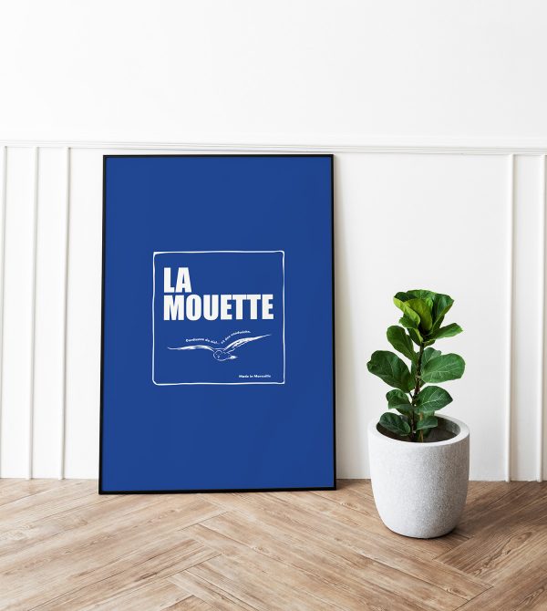 affiche déco Marseille La Mouette fond bleu