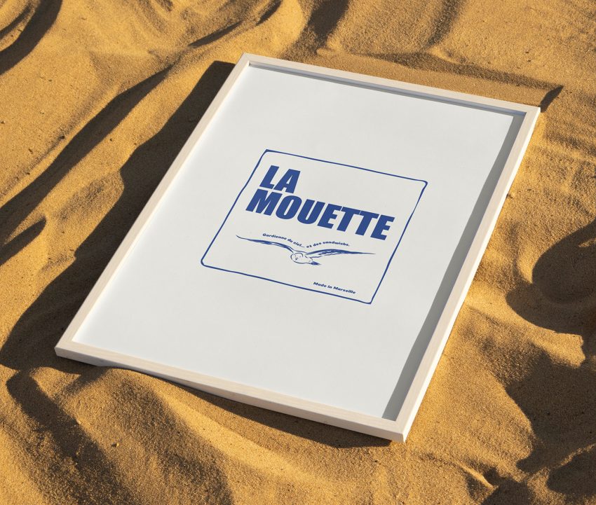 affiche déco Marseille La Mouette fond blanc