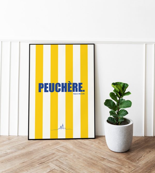 affiche expression sud Peuchère rayures jaunes
