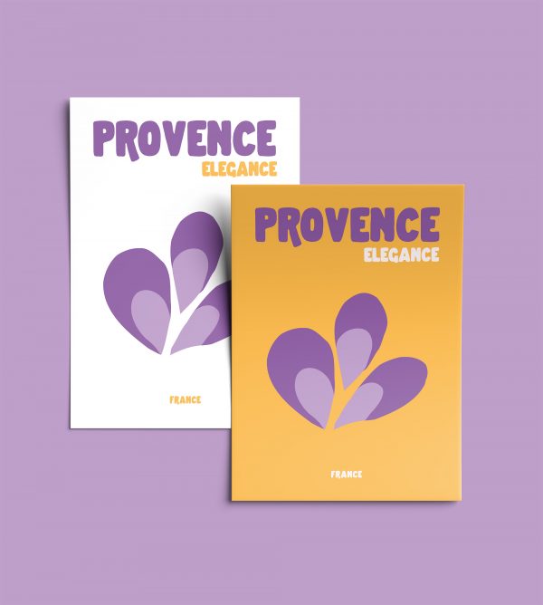 Duo affiches Provence Élégance – Poster violet en deux versions