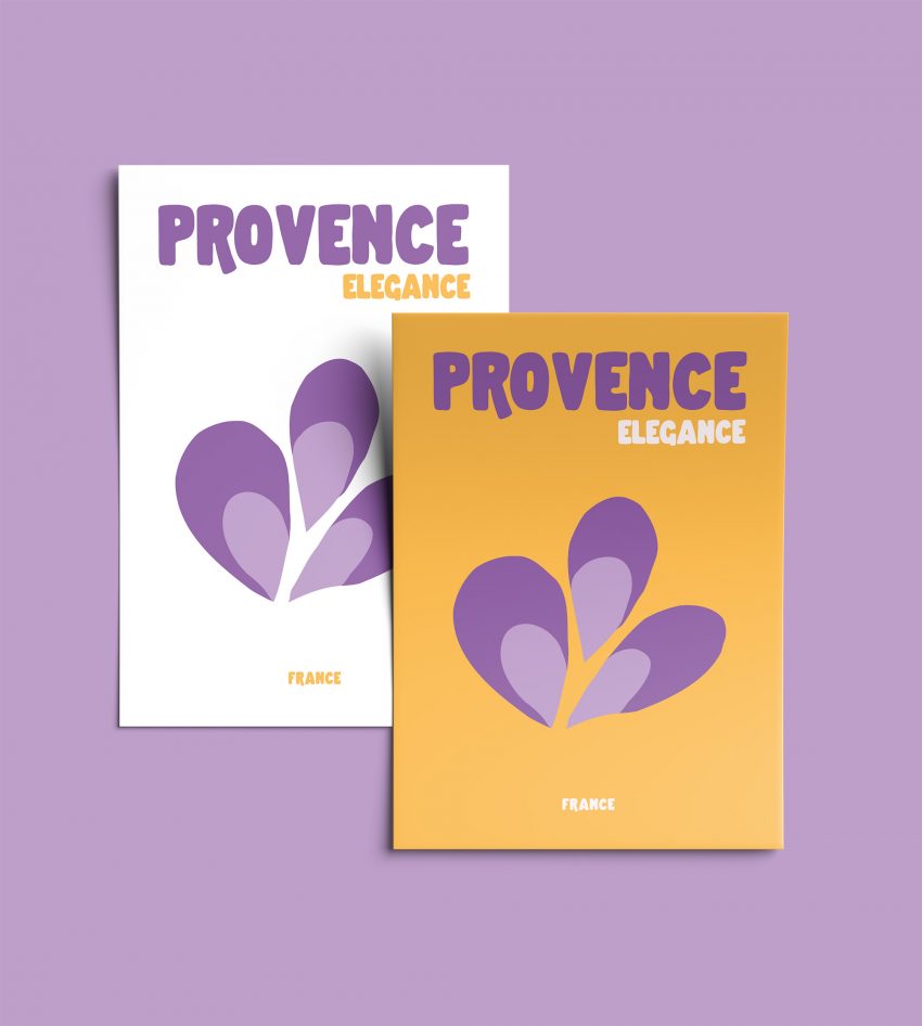 Duo affiches Provence Élégance – Poster violet en deux versions
