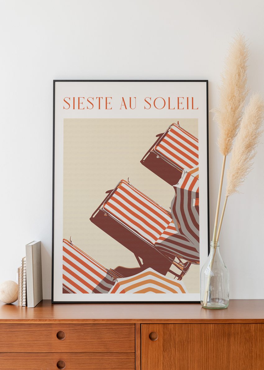 détail affiche sieste au soleil