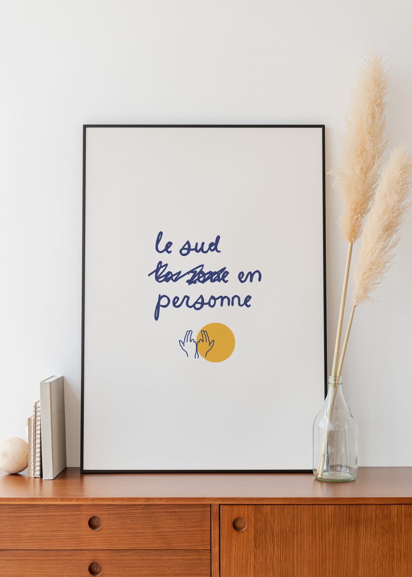 affiche Marseille Sud en personne fond blanc
