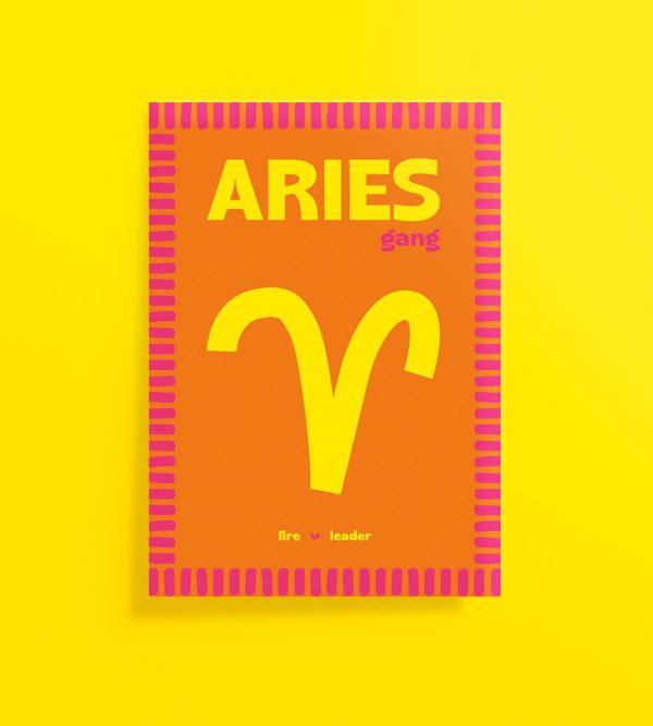 Affiche signe astrologique Bélier pop colorée