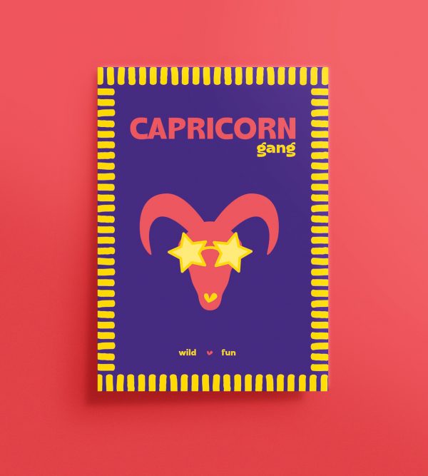 Affiche signe astrologique Capricorne élégante