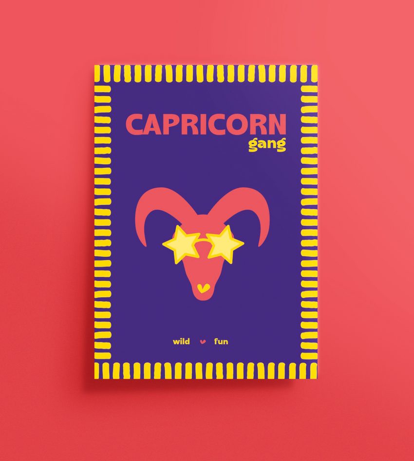 Affiche signe astrologique Capricorne élégante
