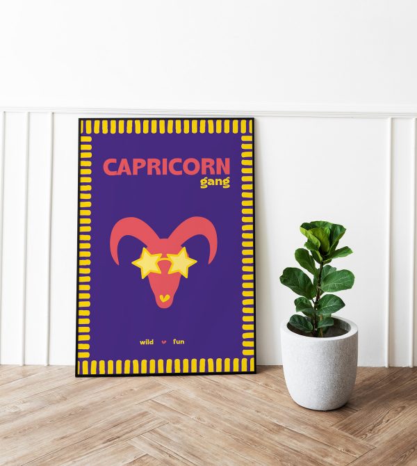 Affiche Capricorne encadrée décoration