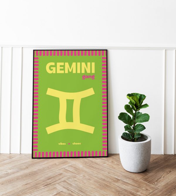 Poster Gémeaux illustration graphique