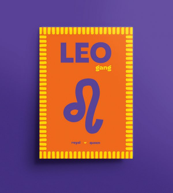 Affiche signe astrologique Lion colorée