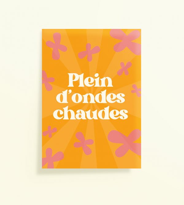 Affiche déco positive Plein d’ondes chaudes orange et rose