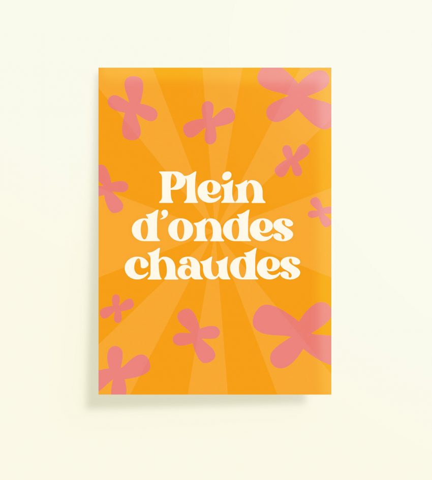 Affiche déco positive Plein d’ondes chaudes orange et rose