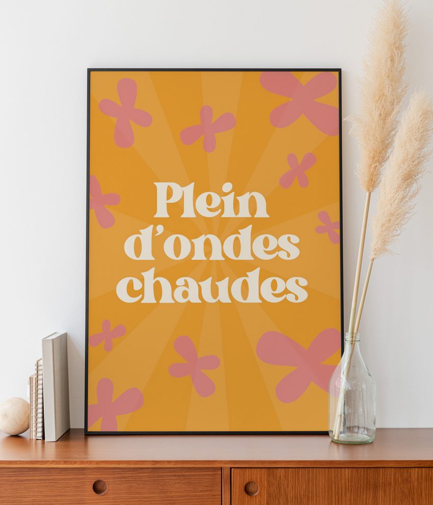 Zoom sur la texture papier affiche Plein d’ondes chaudes