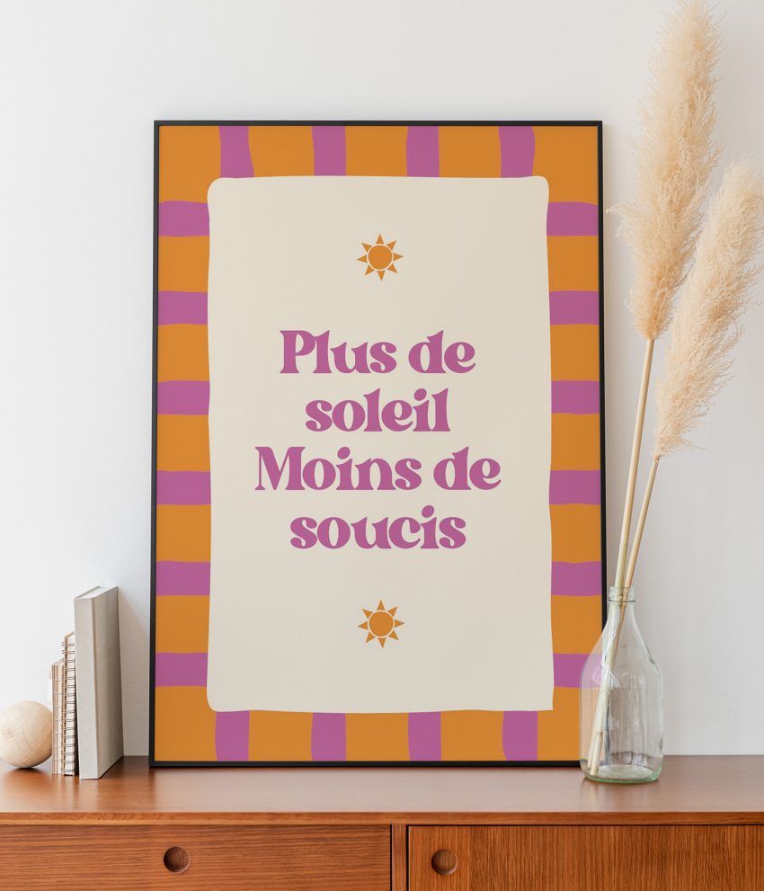 Zoom sur la texture de l’affiche déco positive en papier 250 g