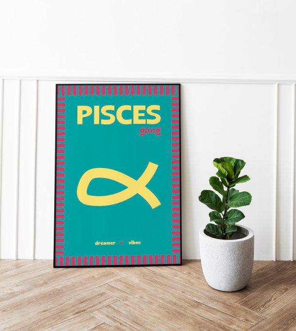Poster Poissons astrologie couleur pastel