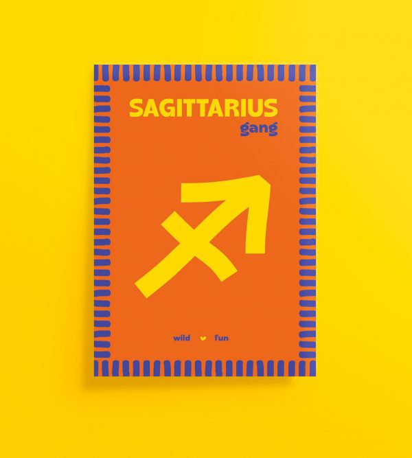 Affiche signe astrologique Sagittaire colorée