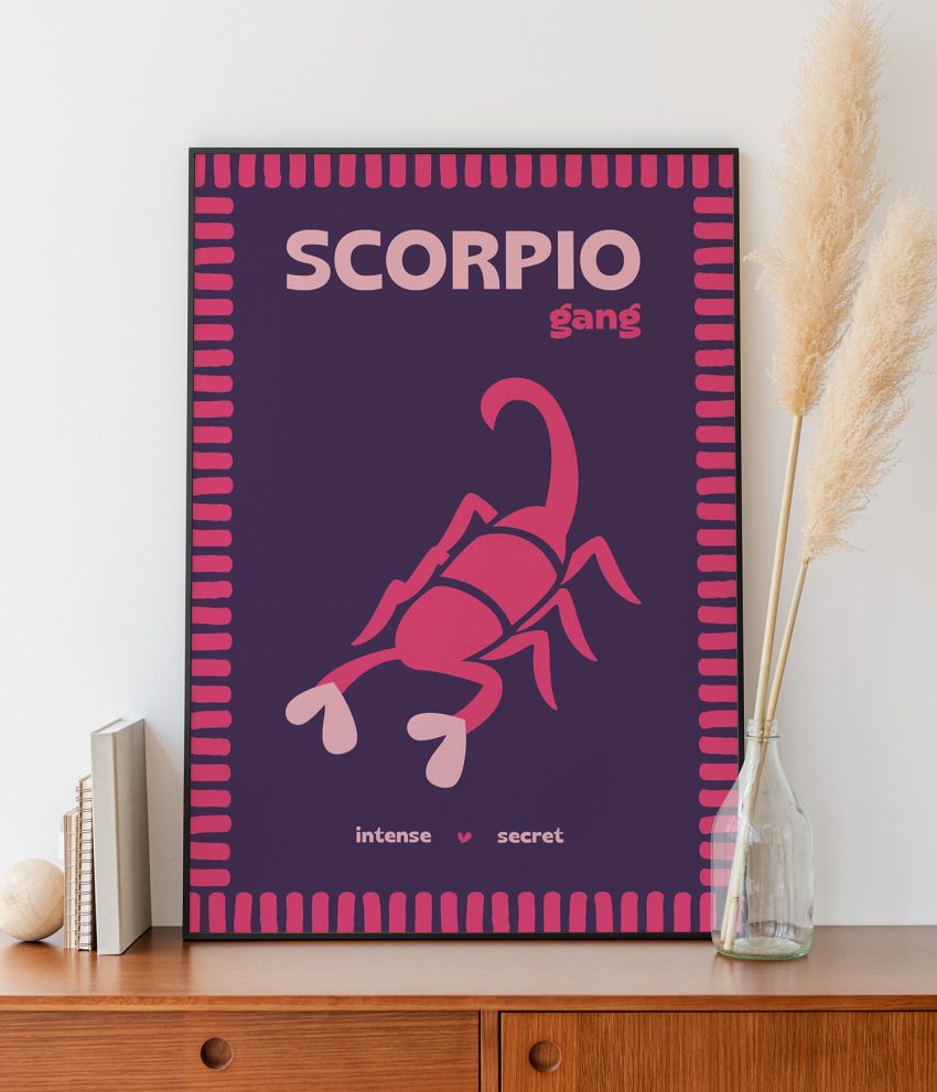 Affiche murale Scorpion encadrée