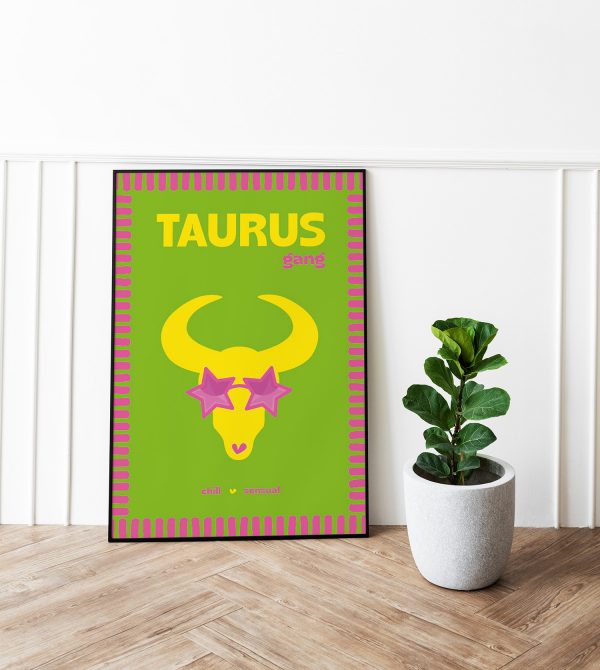Poster Taureau signe astrologique graphique