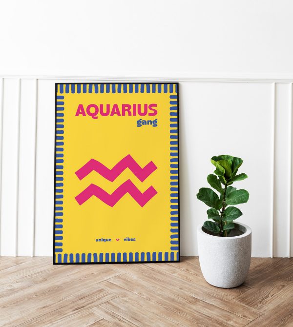 Illustration fun Verseau signe astro