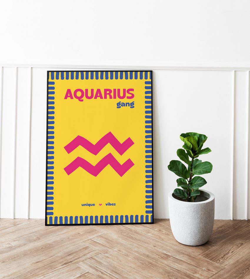 Illustration fun Verseau signe astro