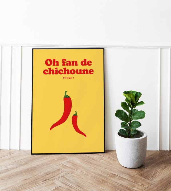 Détail de l’affiche Oh fan de chichoune avec piments rouges