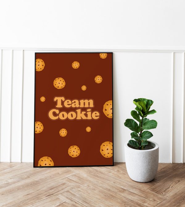 Détail de l’affiche Team Cookie avec cookies illustrés